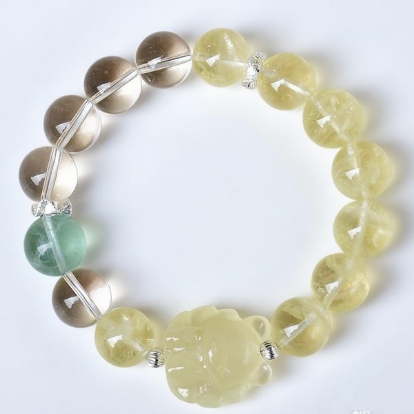 Lemon Citrine and White Crystal Bracelet