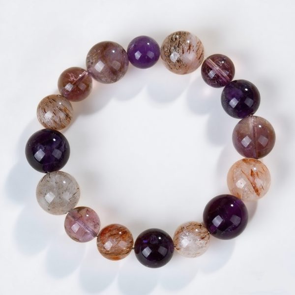 Amethyst & Black Gold - rutile Quartz Bracelet