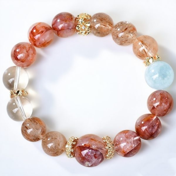 Red Rutilated Quartz  White Crystal