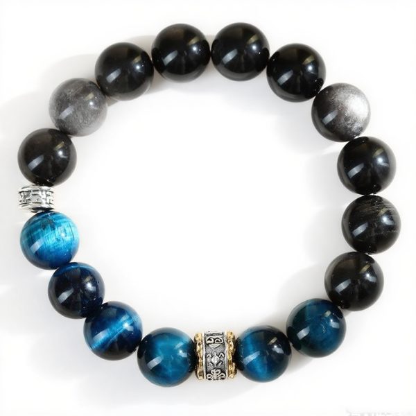 Peacock blue tiger's eye stone