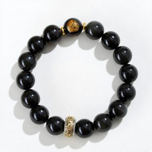 Obsidian Natal Buddha Bracelet