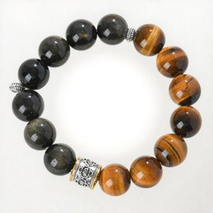 Golden Sheen Obsidian & Tiger’s Eye Bracelet