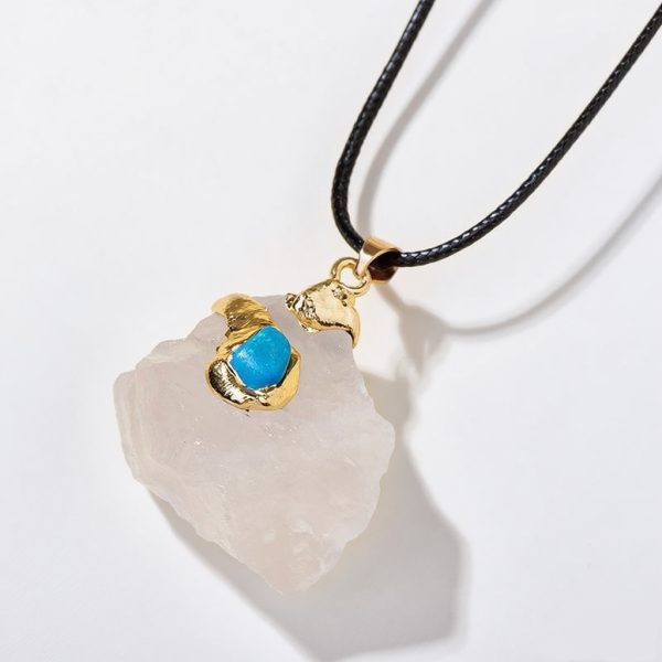 Raw white crystal necklace