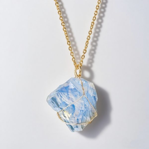 Raw opal necklace