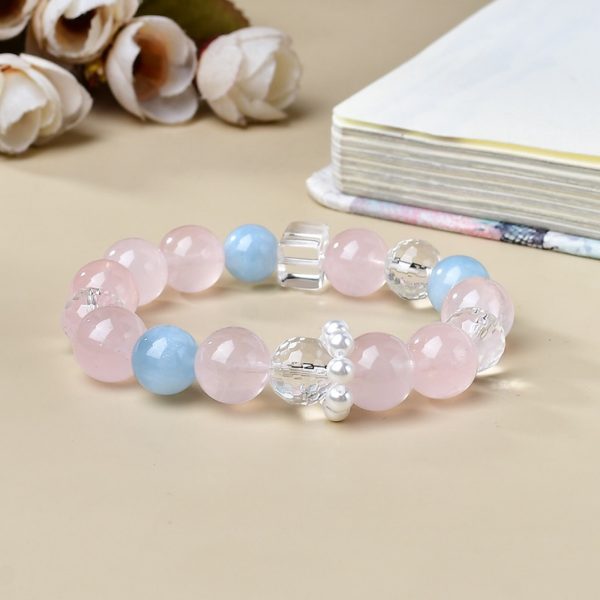 Rose Quartz and Aquamarine Bracelet - Image 4