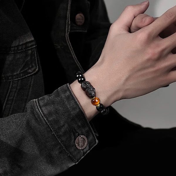 Obsidian Pixiu Tiger Eye Bracelet - Image 2