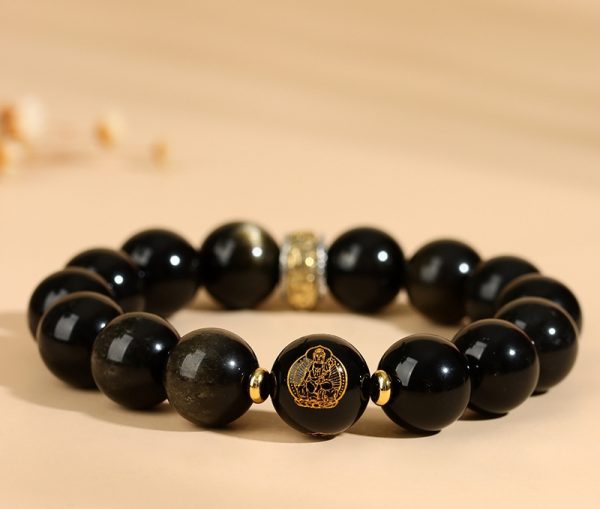 Obsidian Natal Buddha Bracelet - Image 3