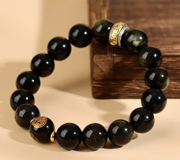 Obsidian Natal Buddha Bracelet - Image 2