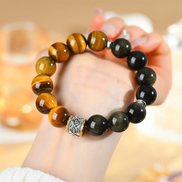 Golden Sheen Obsidian & Tiger’s Eye Bracelet - Image 3