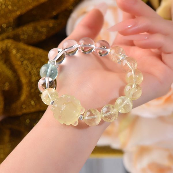 Lemon Citrine and White Crystal Bracelet - Image 4